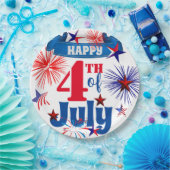 7月の花火と星の幸せ4日 ペーパープレート (パーティー)