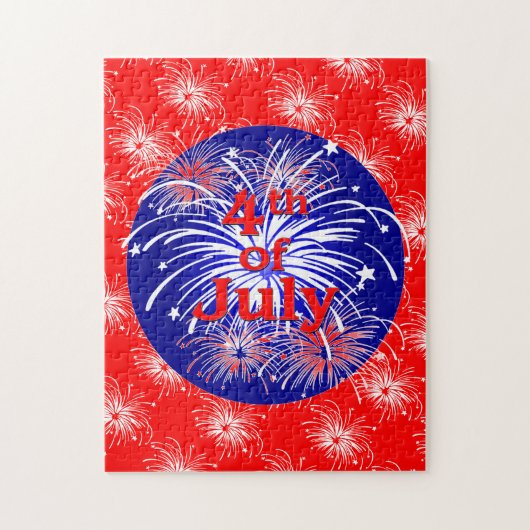 7月の花火のお祝いの第4 ジグソーパズル (縦)
