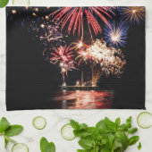 7月の花火のファンキーな第4 キッチンタオル (折り畳み)