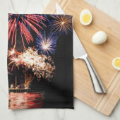 7月の花火のファンキーな第4 キッチンタオル (四つ折り)