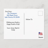 7月の花火の幸せ4日 ポストカード (裏面)