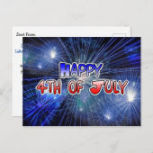 7月の花火の幸せ4日 ポストカード (正面/裏面)