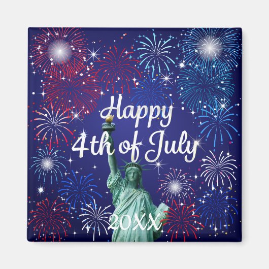 7月の花火の幸せ4日 マグネット (正面)