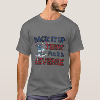 7月の花火の4番目のテリーアメリカ国旗をバックアップ Tシャツ