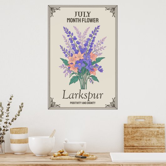 7月の花 ポスター (キッチン)