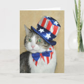 7月の虎猫および白い猫カードの愛国心が強い第4 カード (正面)