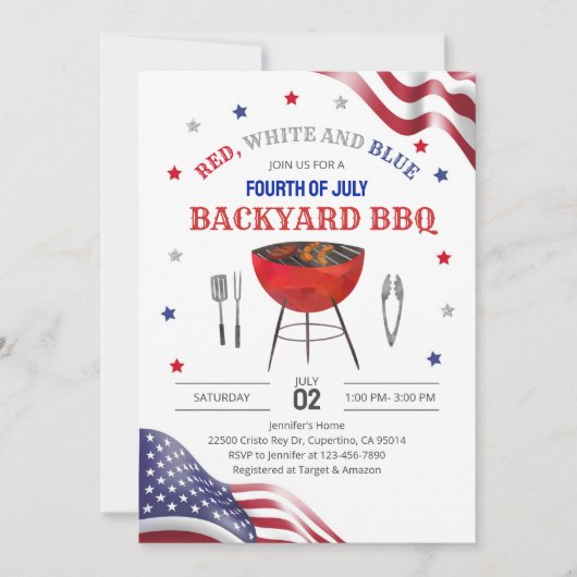 7月の裏庭BBQ 招待状 (正面)