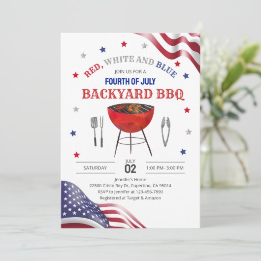 7月の裏庭BBQ 招待状 (スタンド正面)