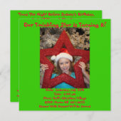 7月の誕生日のテーマのクリスマス 招待状 (正面/裏面)