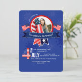 7月の誕生日の写真の招待状の第4 招待状 (スタンド正面)
