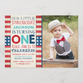 7月の誕生日の招待の独立記念日の第4 招待状