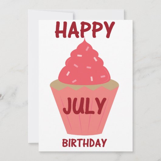 7月の誕生日の招待 招待状 (正面)