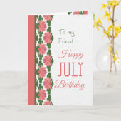 7月の誕生日カード友人の睡蓮 カード (黄色い花)