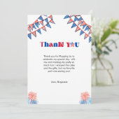 7月の誕生日サンキューカードのミニマル4日 案内状 (スタンド正面)