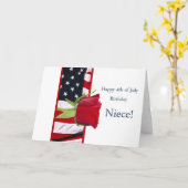 7月の誕生日バラ姪の幸せ4日 カード (黄色い花)