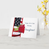 7月の誕生日バラ娘の幸せ4日 カード (黄色い花)