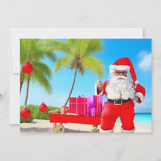 7月の誕生日パーティーのクリスマス 招待状 (裏面)