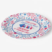 7月の誕生日パーティーのリトル・ファイクラッカー4th ペーパープレート (アングル)