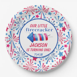 7月の誕生日パーティーのリトル・ファイクラッカー4th ペーパープレート