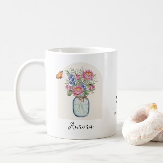 7月の誕生月フラワーマグ コーヒーマグカップ (ドーナツ)