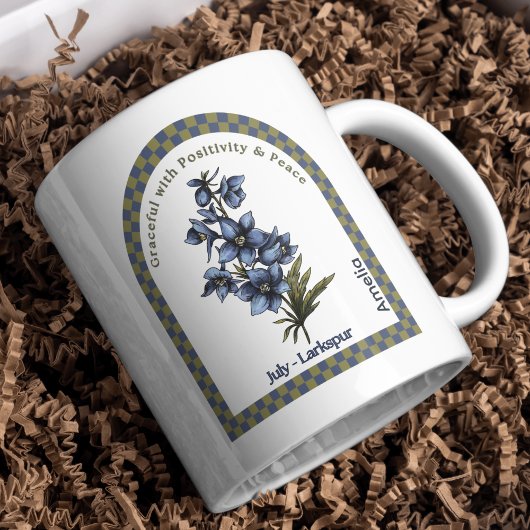 7月の誕生月フラワー オーダーメイド コーヒーマグカップ