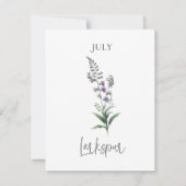 7月の誕生月フラワー ノートカード (裏面)