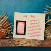 7月の誕生石ルビー フォトプラーク (側面)