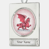 7月の誕生石龍:ルビー シルバープレートバナーオーナメント (左)