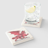 7月の誕生石龍：ルビー ストーンコースター (横)