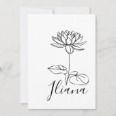 7月の誕生花のカスタム睡蓮のギフトです。 招待状 (正面)