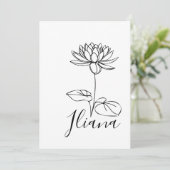 7月の誕生花のカスタム睡蓮のギフトです。 招待状 (スタンド正面)