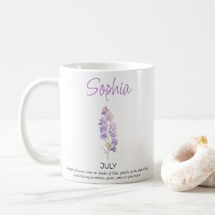 7月の誕生花パーソナライズギフト コーヒーマグカップ
