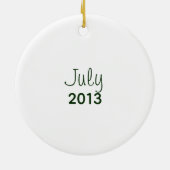 7月の誕生花 スイレン ボタニカル デコ ホワイト セラミックオーナメント (裏面)