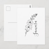 7月の誕生花 デルフィニウムの特別なギフト 出生記念に ポストカード (正面/裏面)