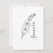 7月の誕生花 デルフィニウムの特別なギフト 出生記念に 招待状 (正面)