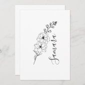 7月の誕生花 デルフィニウムの特別なギフト 出生記念に 招待状 (正面/裏面)