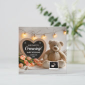 7月の誕生花　妊娠発表 招待状 (スタンド正面)