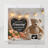 7月の誕生花　妊娠発表 招待状 (正面)