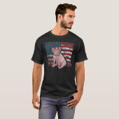 7月の豚の4thアメリカの豚のバーンドアニマル tシャツ (正面フル)