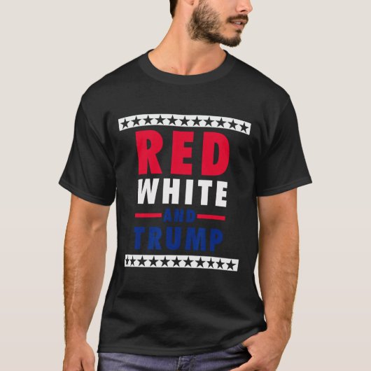 7月の赤い白とトランプの Tシャツ (正面)
