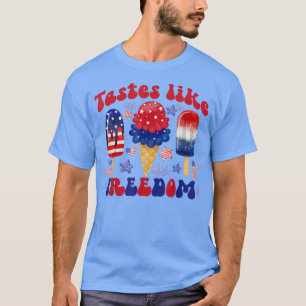 7月の赤おもしろいいWhの無料ポプシクルのような味 Tシャツ