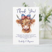 7月の赤ちゃんシャワーの愛国的な高地の牛4th サンキューカード (スタンド正面)