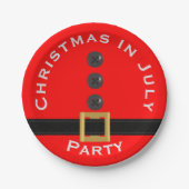 7月の赤サンタクリカスタムスマス ペーパープレート (正面)