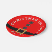 7月の赤サンタクリカスタムスマス ペーパープレート (アングル)