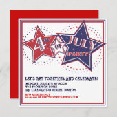 7月の赤白青の第4はパーティの招待状を主演します 招待状 (正面/裏面)