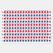 7月の赤白青星の4番目のパーソナライズ ラッピングペーパーシート (正面3)