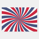 7月の赤白青星の4番目のパーソナライズ ラッピングペーパーシート (正面)