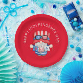 7月の赤4日格言独立記念日パーティー ペーパープレート (パーティー)