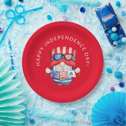 7月の赤4日格言独立記念日パーティー ペーパープレート (パーティー)