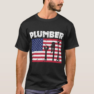 7月の鉛管工のギフトの愛国心が強い鉛管工第4 Tシャツ